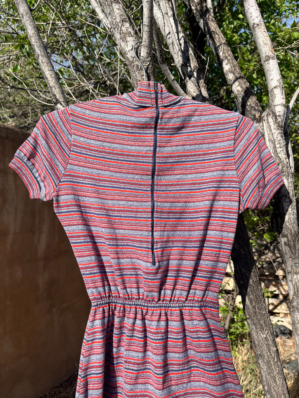 Vintage striped mock neck minidress by Knitique