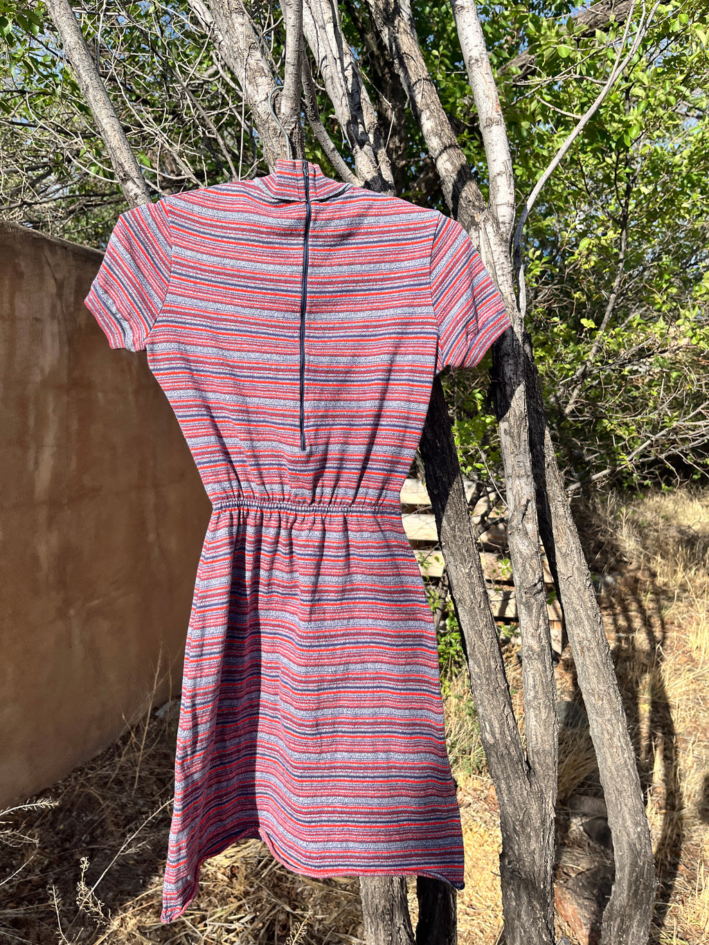 Vintage striped mock neck minidress by Knitique