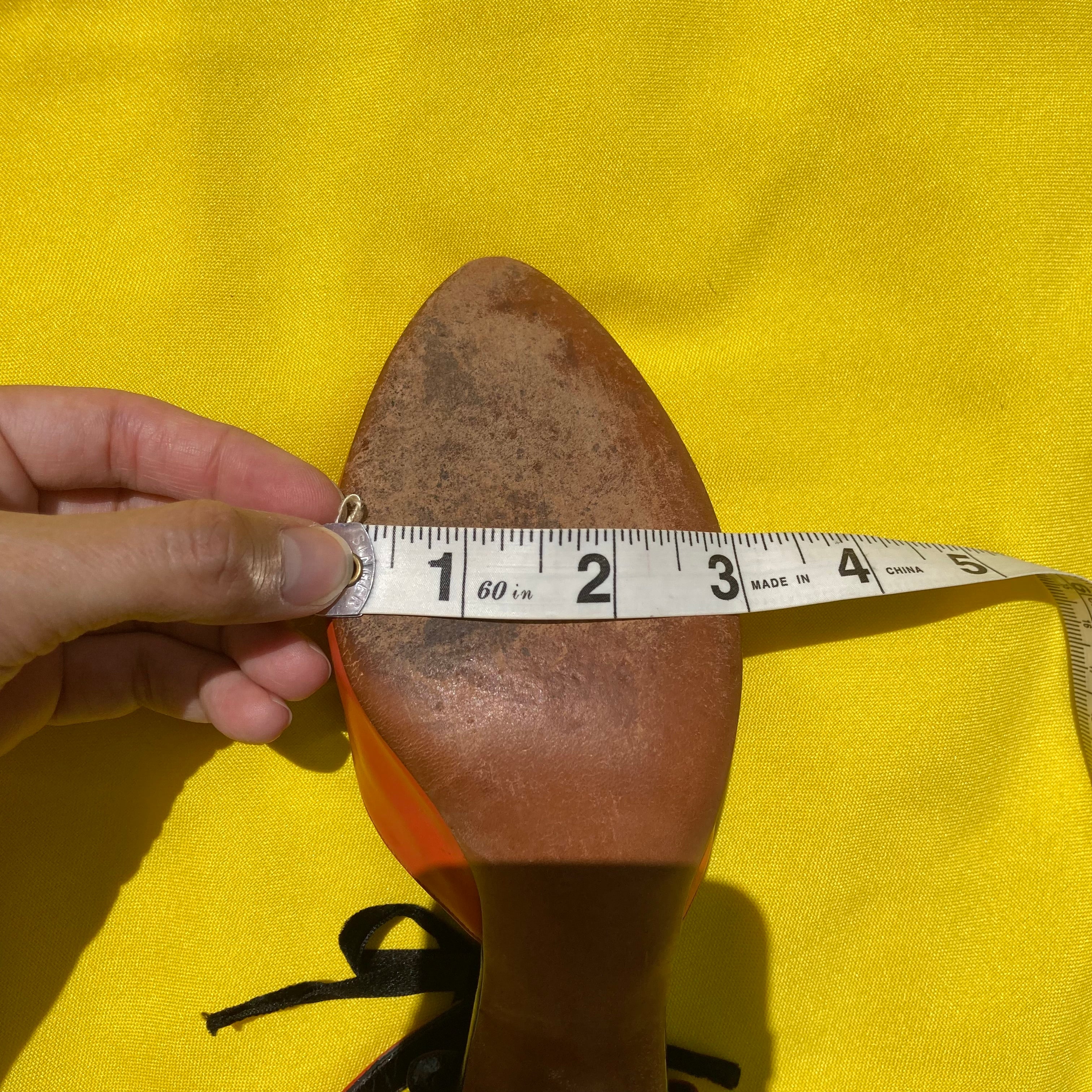 Vintage orange and black Neiman Marcus kitten heels