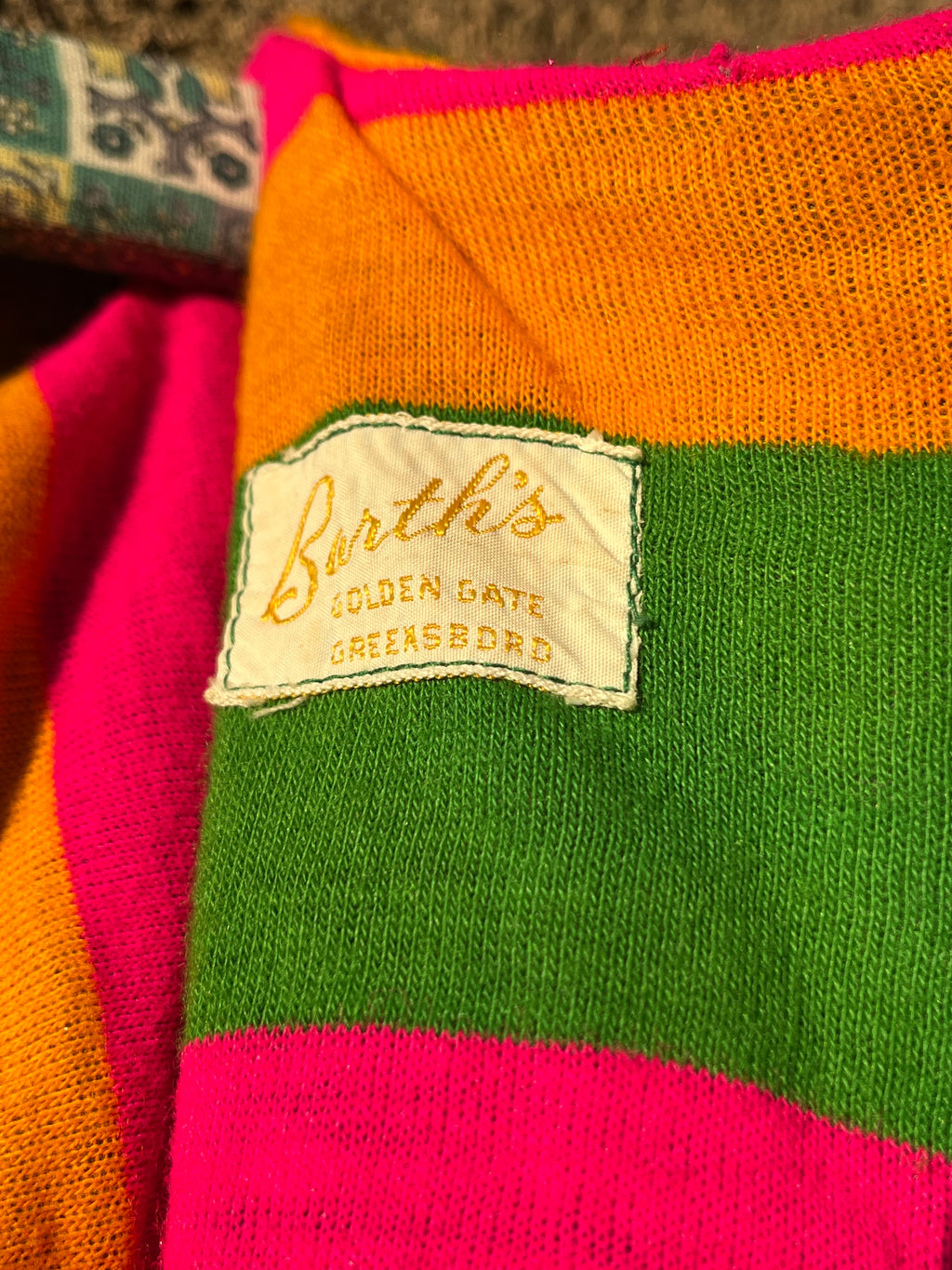 Vintage Fruit Striped 1960s mod dress
