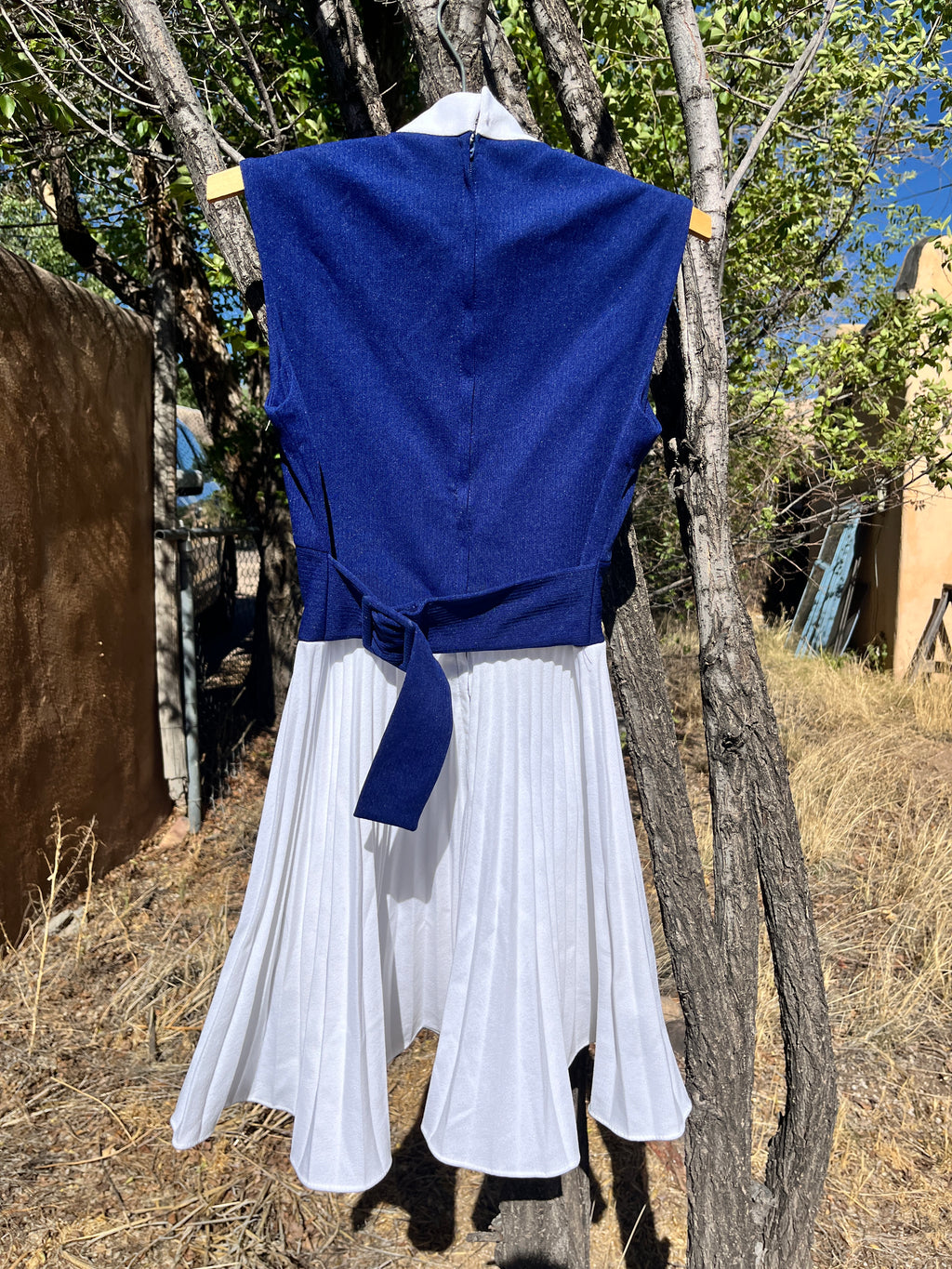 Vintage Navy Blue and white dress by Montgomery Ward