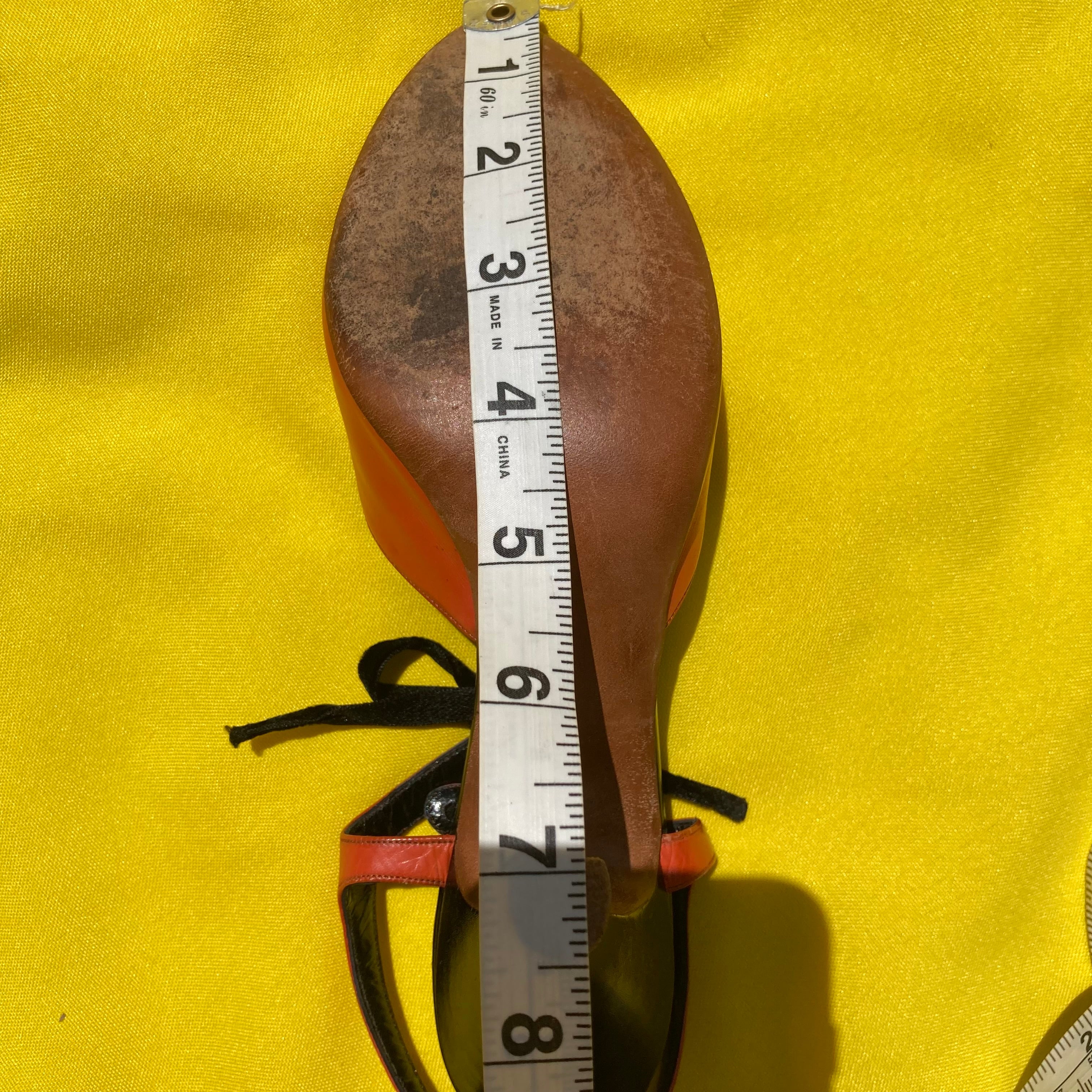 Vintage orange and black Neiman Marcus kitten heels