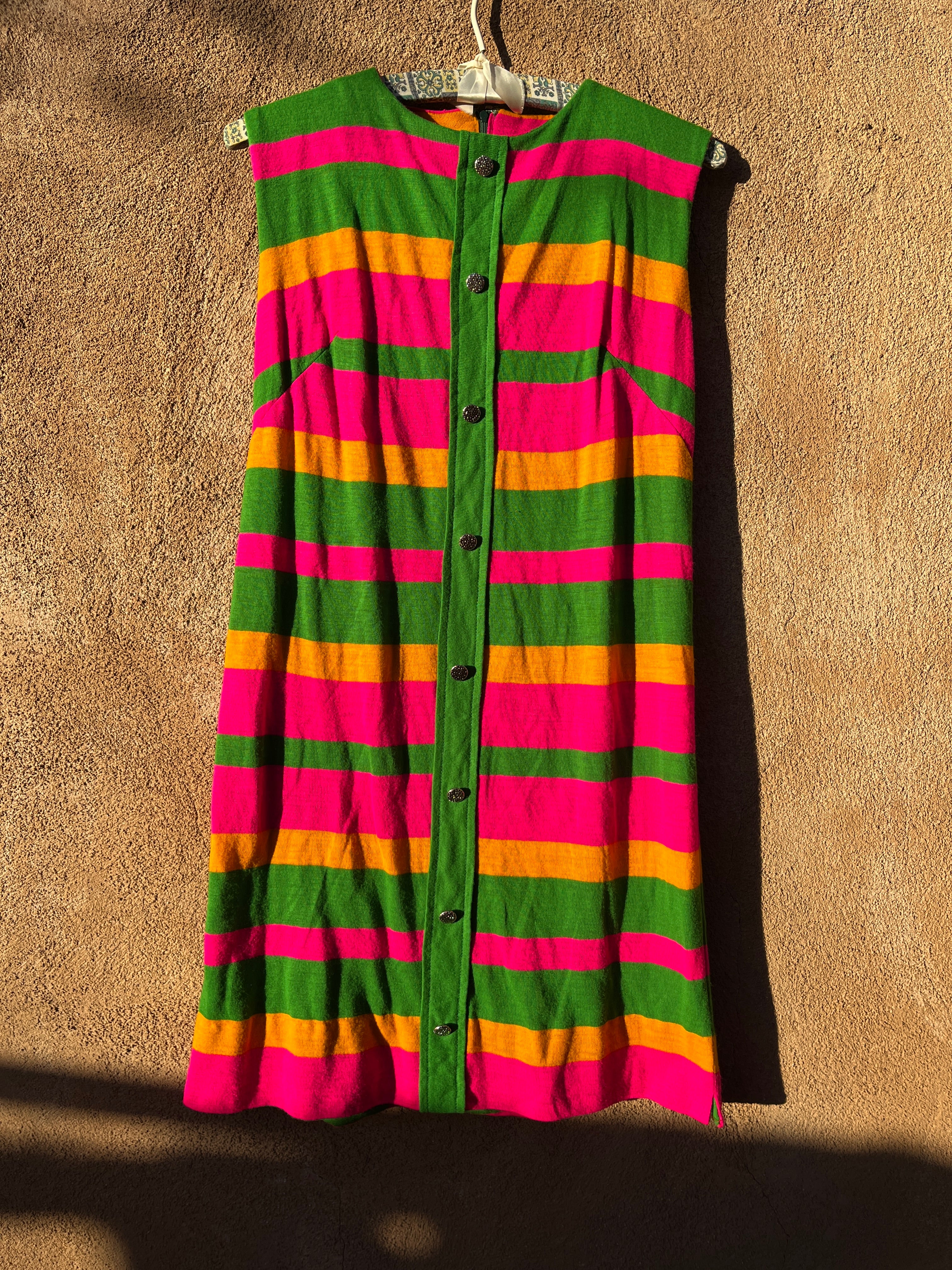 Vintage Fruit Striped 1960s mod dress