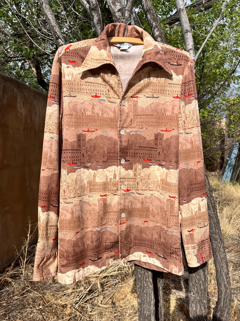 Vintage Novelty print shirt by Mr. Blackwell