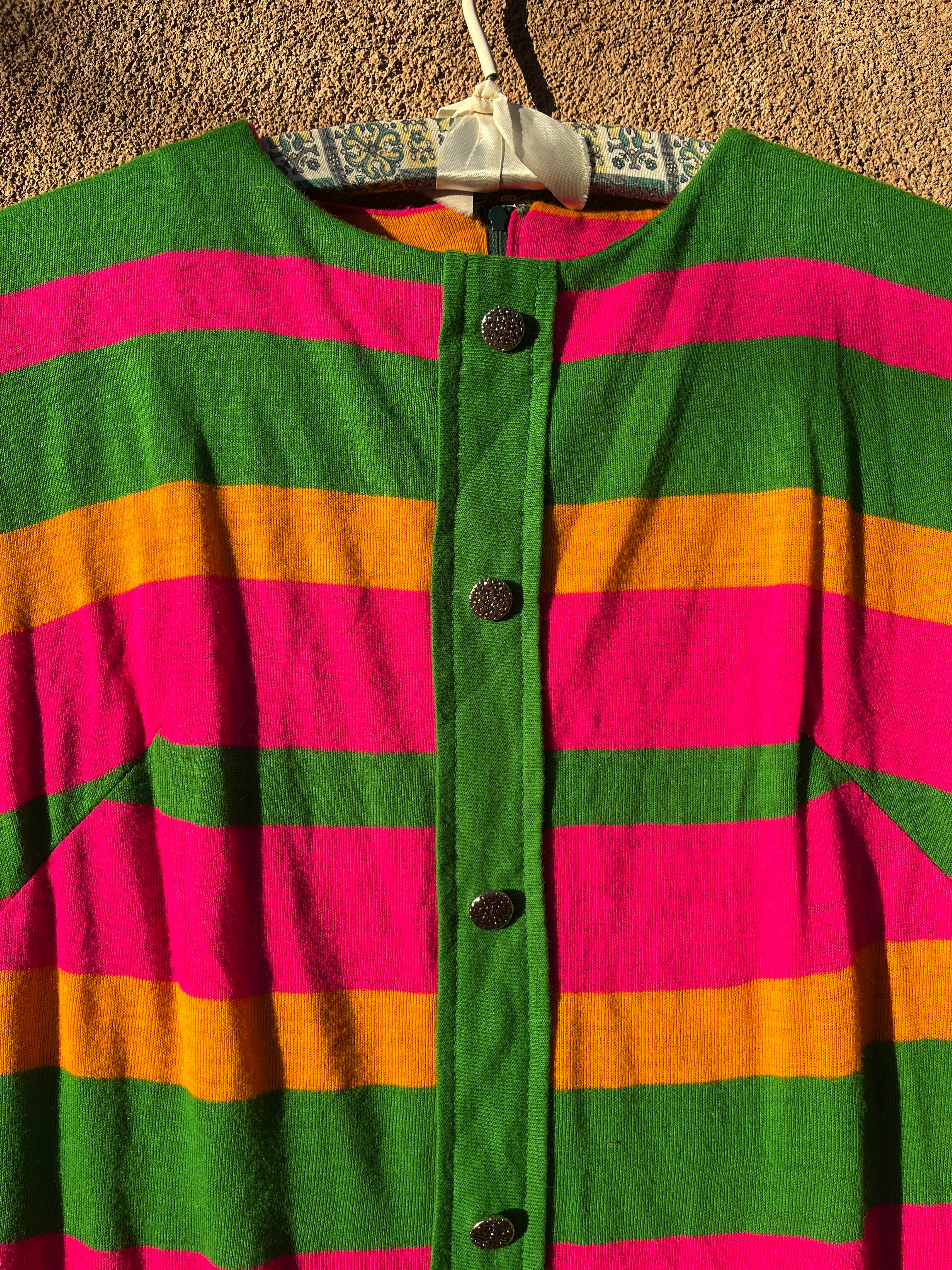 Vintage Fruit Striped 1960s mod dress