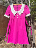 Vintage magenta Peter Pan collar babydoll dress