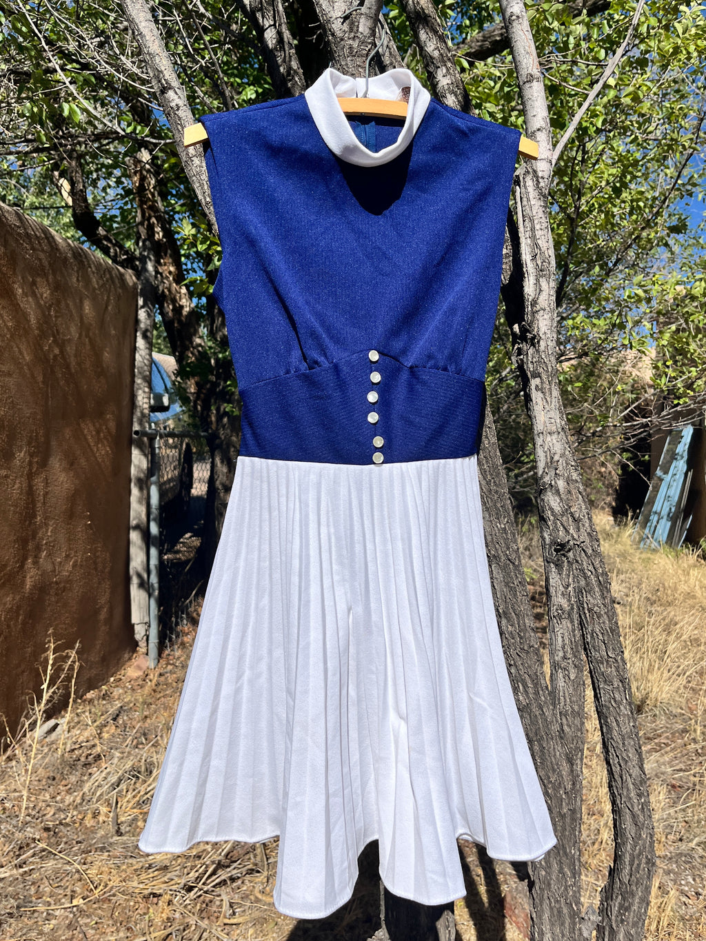 Vintage Navy Blue and white dress by Montgomery Ward