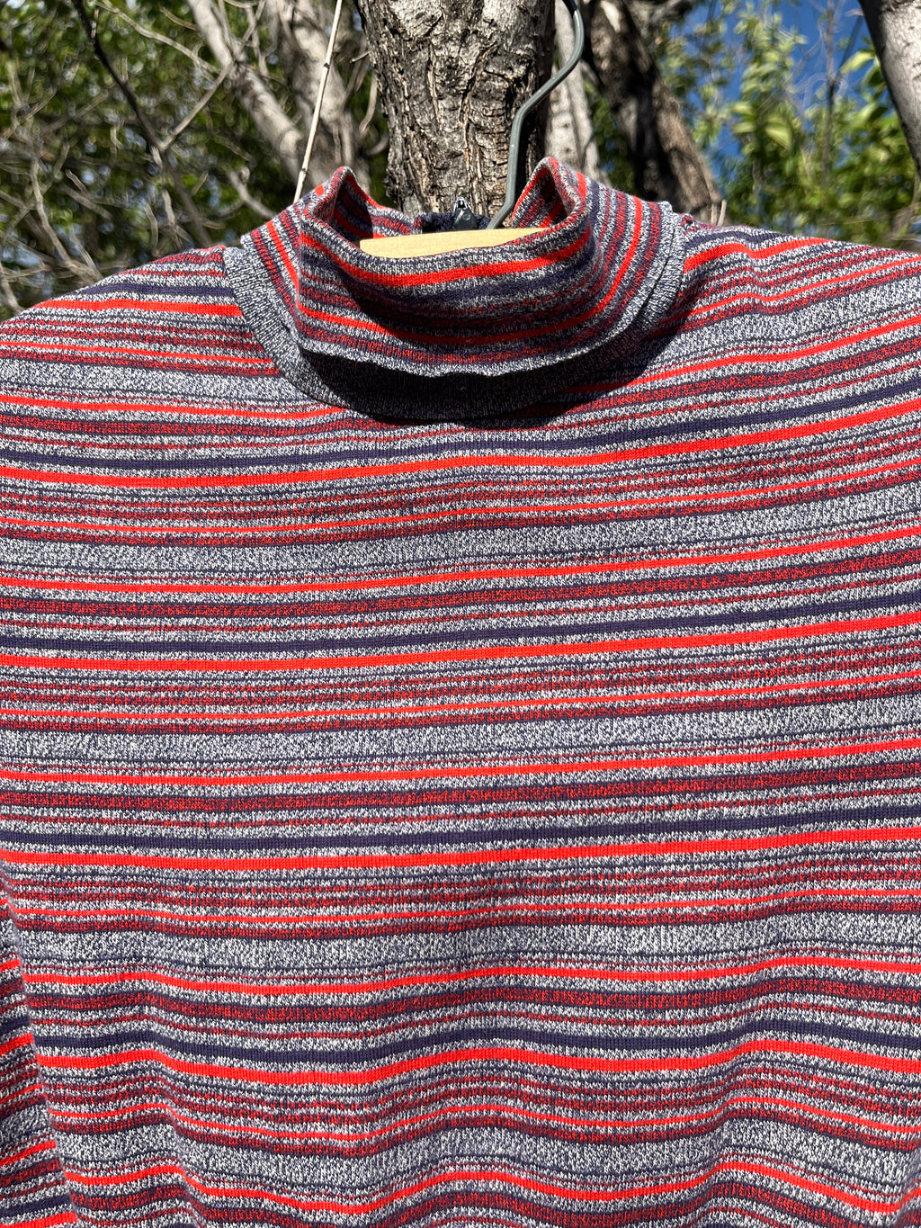 Vintage striped mock neck minidress by Knitique