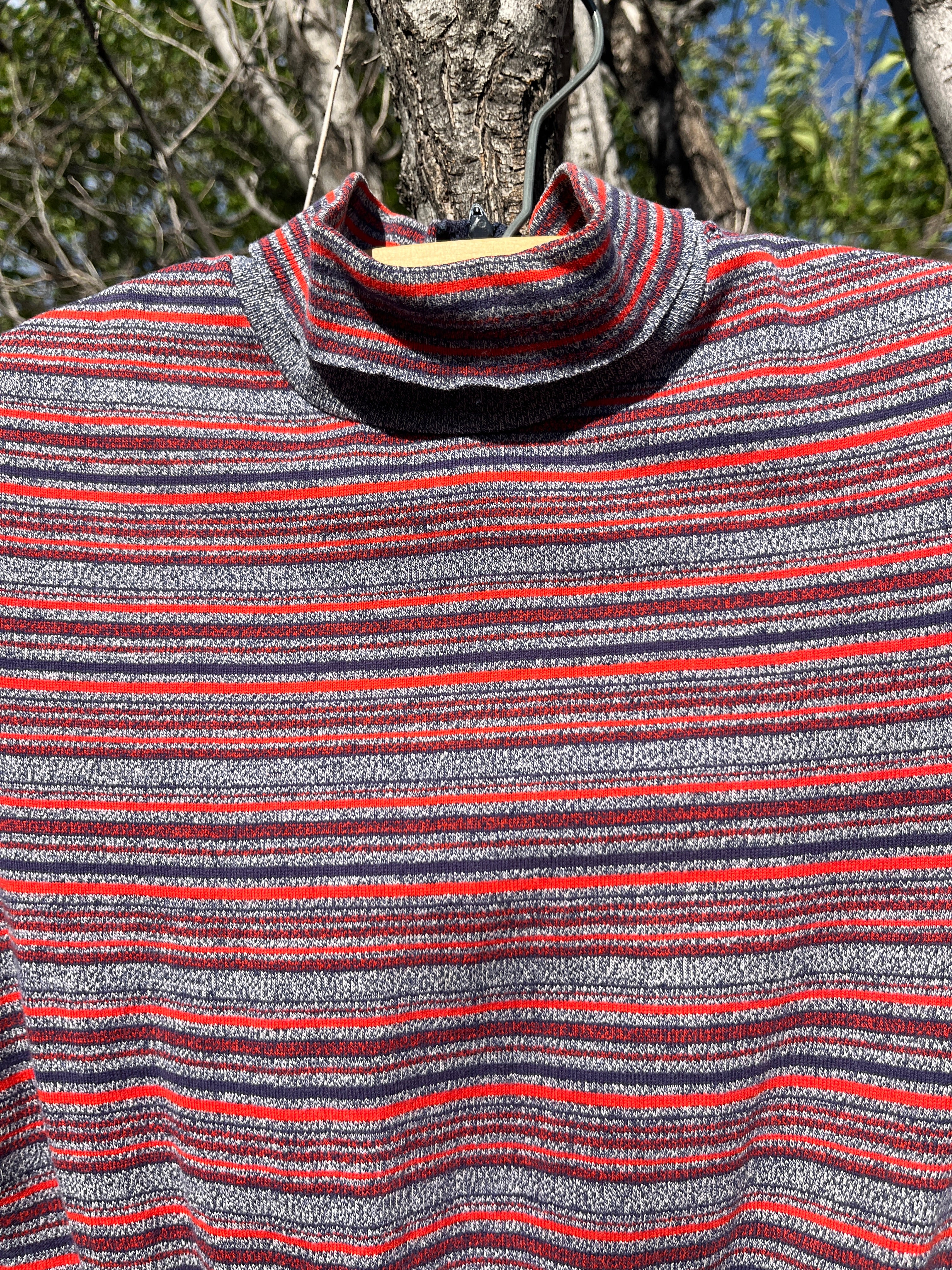 Vintage striped mock neck minidress by Knitique