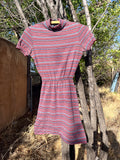 Vintage striped mock neck minidress by Knitique