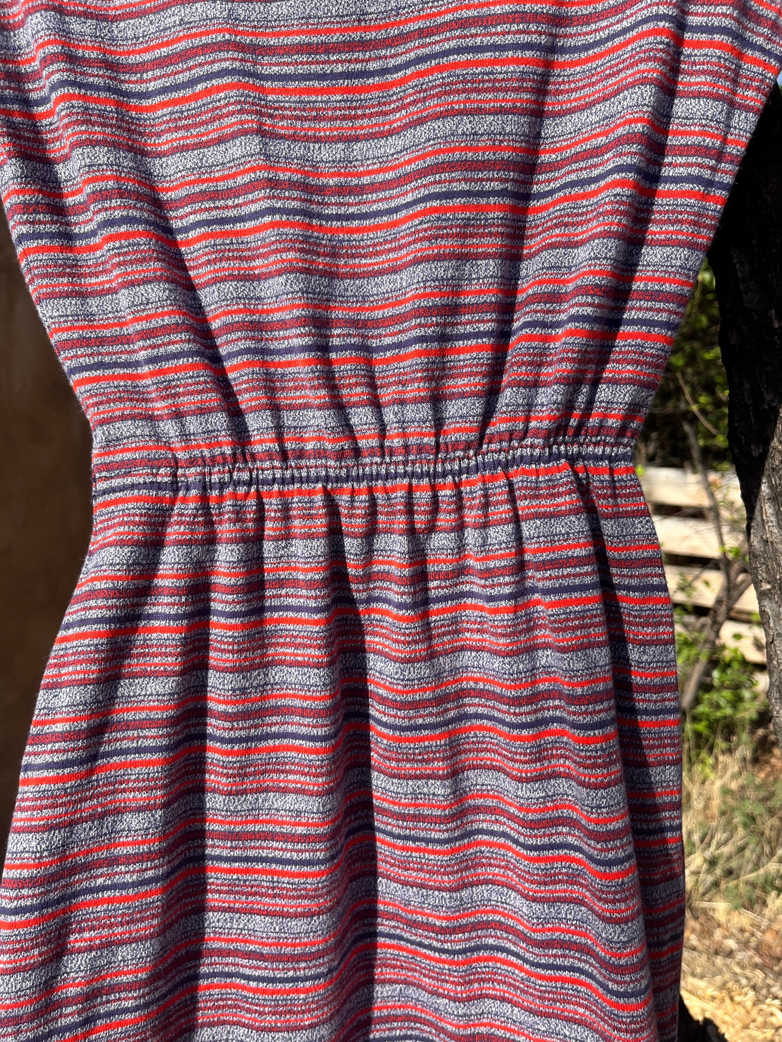Vintage striped mock neck minidress by Knitique